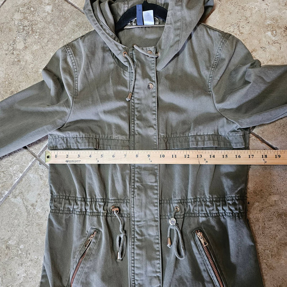 H&M Divided 100% Cotton Army Green Jacket Size 6 - Picture 7 of 8